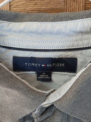 Polo Tommy Hilfiger Gris Manga Larga