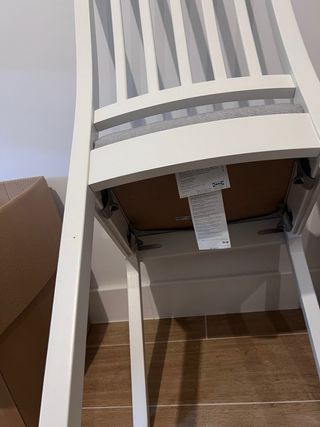 Silla comedor IKEA madera y tela gris