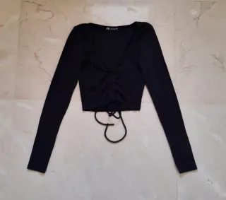 Camiseta Zara manga larga negra talla S