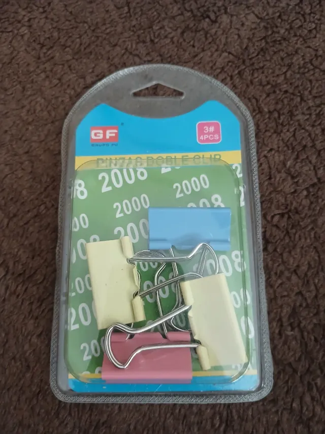 Pack de 4 Pinças Coloridas de Clipe Duplo