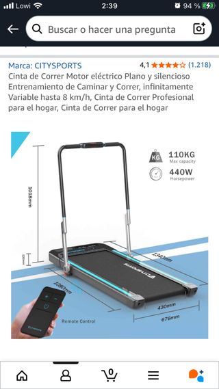 Cinta de Correr CITYSPORTS Eléctrica