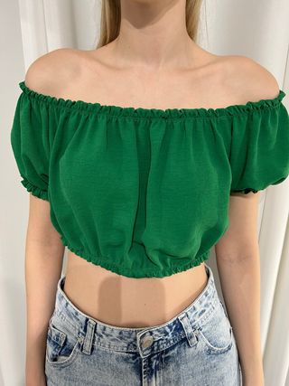 Crop top verde talla M nuevo