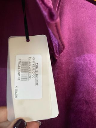 Blusa velluto nuova taglia unica