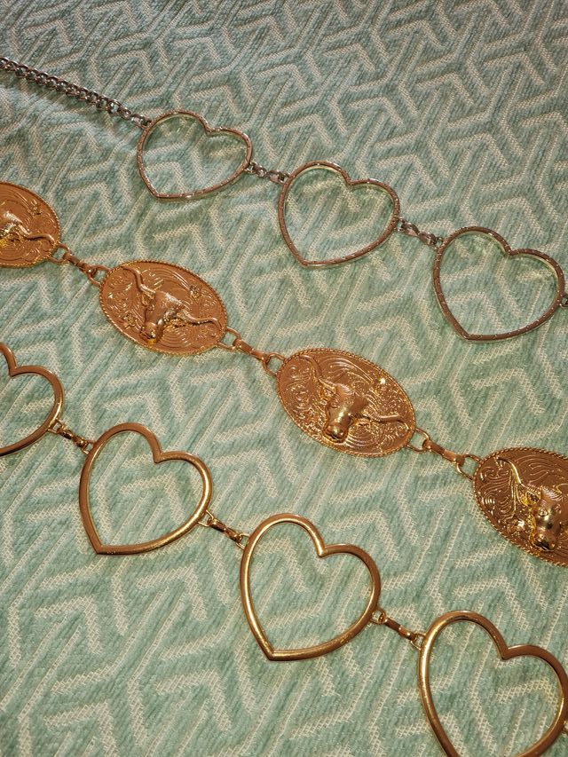 3 Cinturones Metálicos (Oro y Plata)