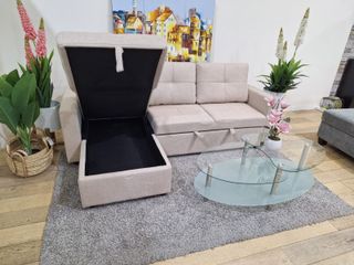 Sofá cama beige 215cm