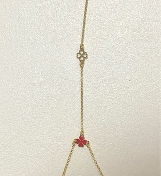 Pulsera Manita Trébol Plata chapa en oro