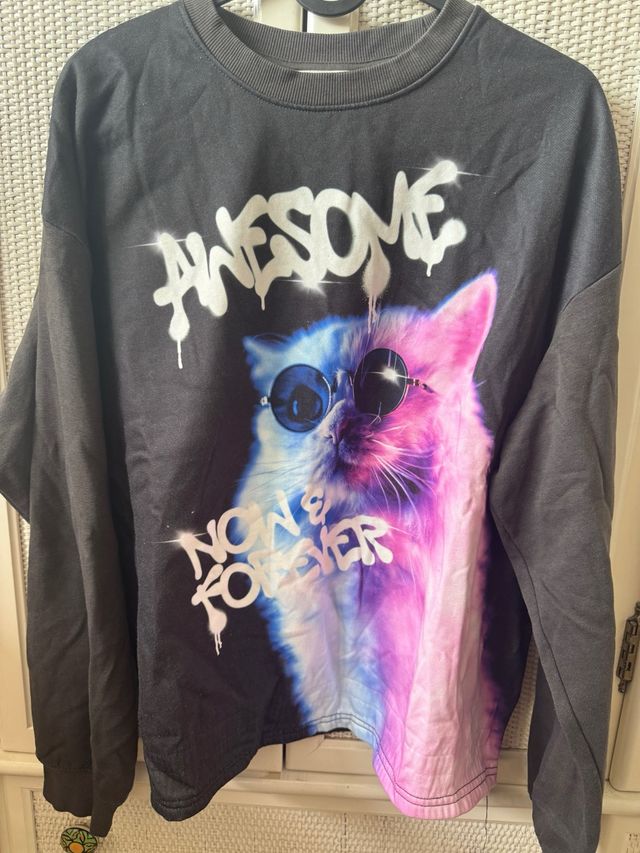 Sudadera Gato Awesome Now & Forever