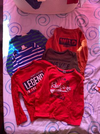 Lote de 6 camisetas de manga larga niño