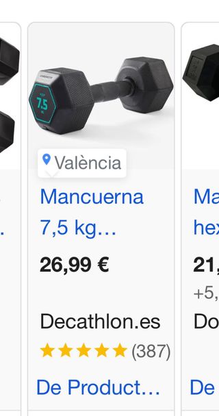 2 Mancuernas 7.5 kg Decathlon