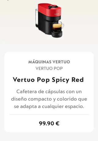 Cafetera Nespresso Vertuo Pop