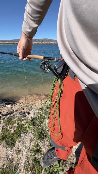 Soporte para línea de pesca a mosca