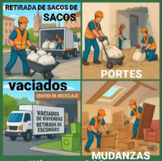 portes mudanzas vaciados retirada de sacos