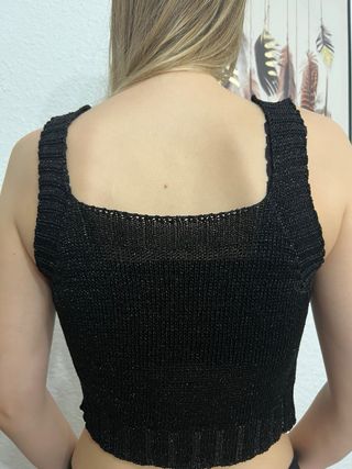 Top negro M brillante