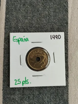 Moneda España 25 pts. 1990