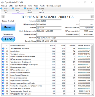 Disco Duro Toshiba 2TB 3.5 HDD DT01ACA200