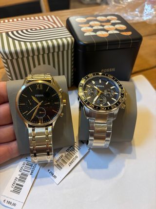 Orologio Fossil Uomo Nero e Oro