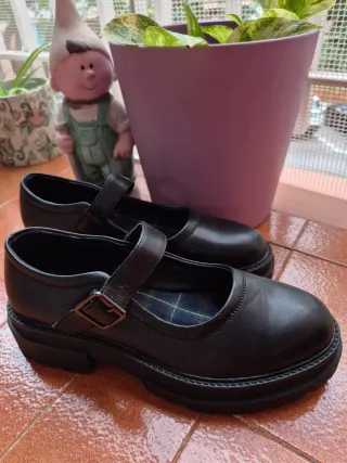 Zapatos Mary Jane Negros Plataforma