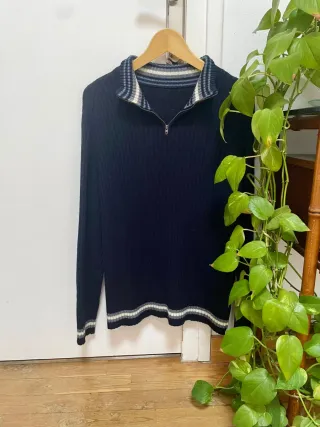 Jersey Merino Burberry Chico Vintage Cremallera M