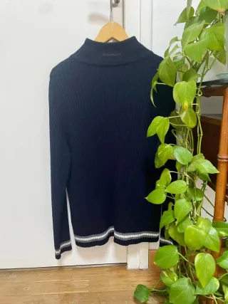 Jersey Merino Burberry Chico Vintage Cremallera M