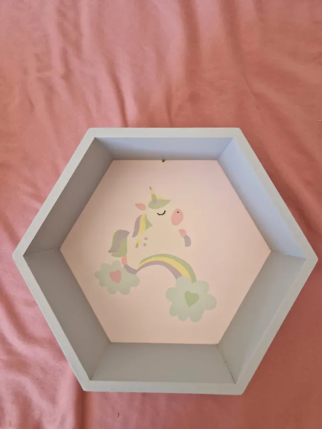 Set 3 mensole esagonali cameretta unicorni