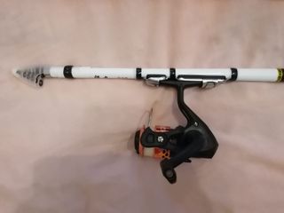 Caña de pescar y carrete