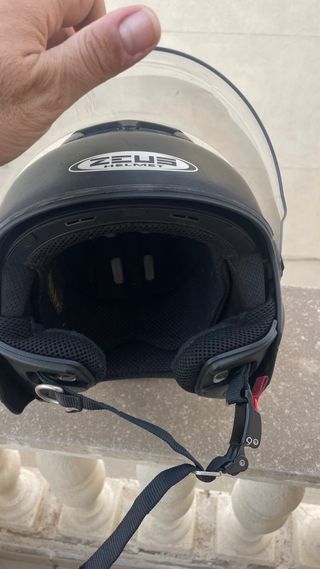 Casco Moto Zeus Negro Visera Integrada