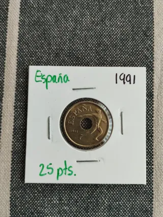 Moneda España 25 pts. 1991 barcelona.