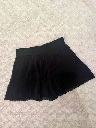 Falda-pantalón plisada negra talla M