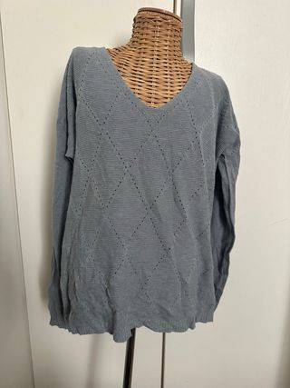 Maglione grigio con rombi
