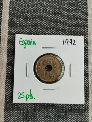 Moneda España 25 Ptas. 1992 Sevilla.