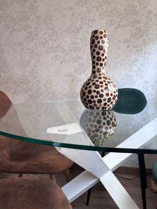 Mesa Comedor Banak Redonda Cristal Blanca