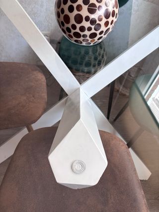 Mesa Comedor Banak Redonda Cristal Blanca