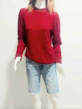 Jersey Camaieu rojo con abalorios plateados