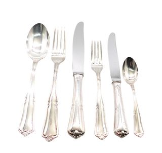 Set posate in metallo laminato argento