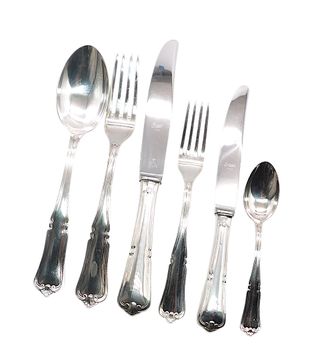 Set posate in metallo laminato argento