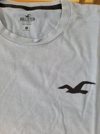 Camiseta Hollister XL Manga Larga Azul