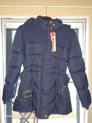 Giubbotto bambina blu 140 cm nuovo con cartellino