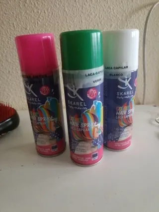Spray Color Cabello Skarel (Rosa, Verde, Blanco)