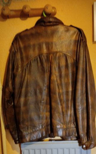 Chaqueta de cuero vintage marrón