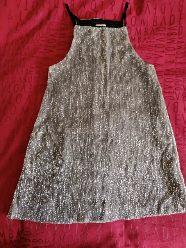Vestido Mini Mujer lentejuelas Plata