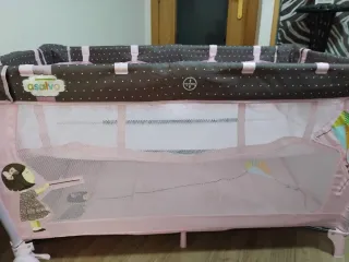 Cuna de viaje Asalvo rosa