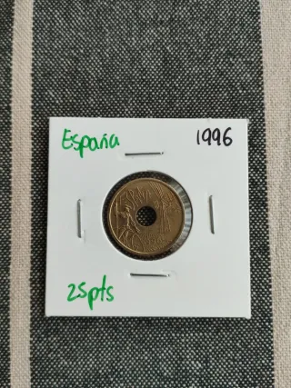 Moneda España 25 pts 1996. Castilla la Mancha.