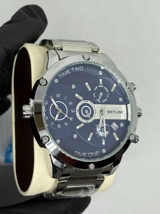 Reloj Skyline Azul y Plateado