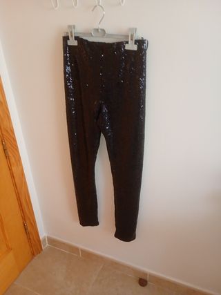 Mallas mujer lentejuelas negro