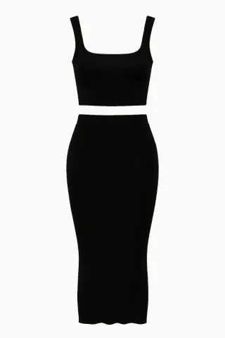 Conjunto Falda y Top Negro Talla Única