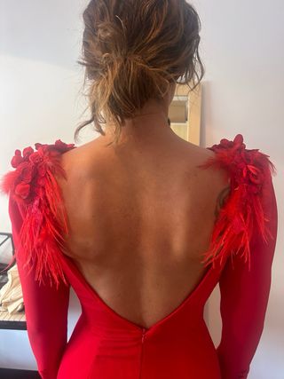 Vestido de fiesta rojo invitada/madrina