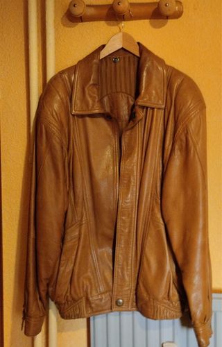 Chaqueta de cuero vintage marrón