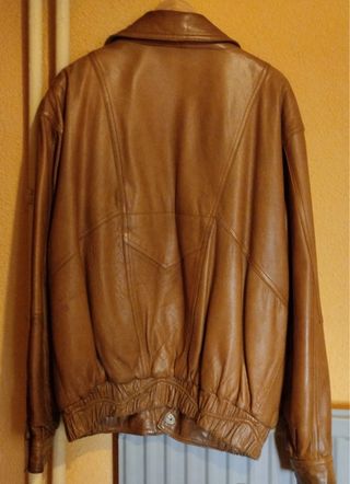 Chaqueta de cuero vintage marrón