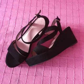 Sandalias negras terciopelo Talla 41