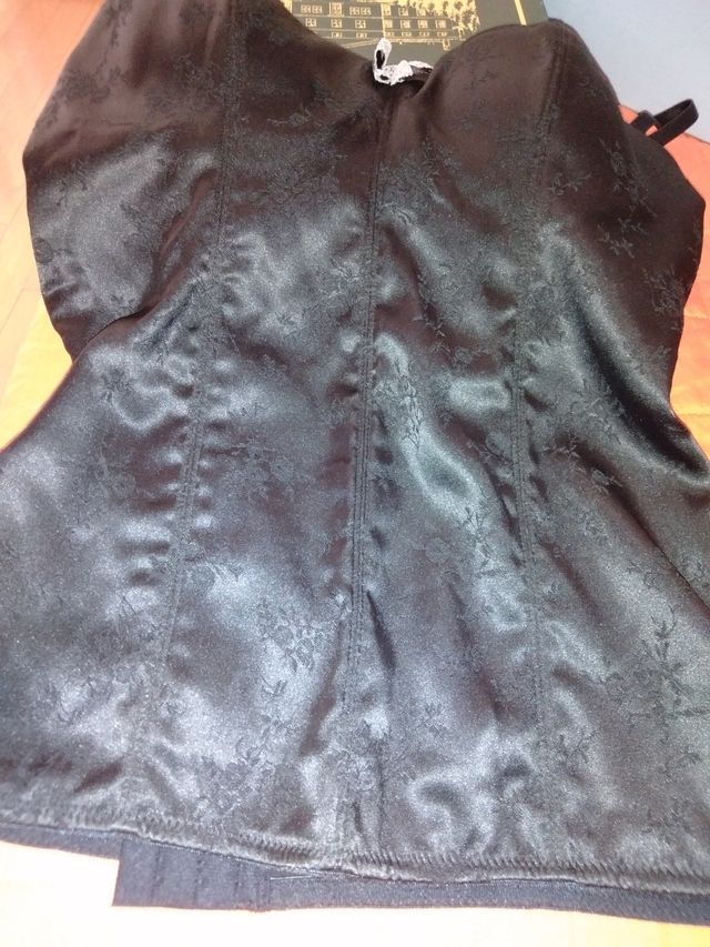 Corsetto pizzo e cotone nero taglia unica